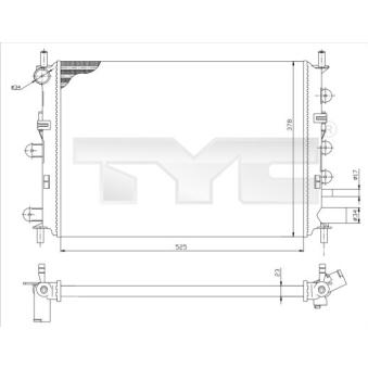 Radiateur, refroidissement du moteur TYC OEM 6912237