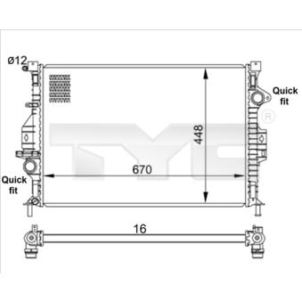 Radiateur, refroidissement du moteur TYC OEM 36000797 Radiateur, refroidissement du moteur TYC OEM 36000797