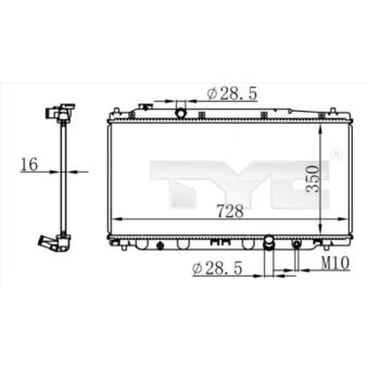 Radiateur, refroidissement du moteur TYC [712-0053]