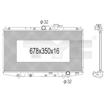 Radiateur, refroidissement du moteur TYC OEM 19010PDAE01