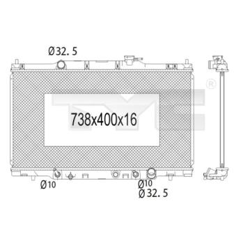 Radiateur, refroidissement du moteur TYC OEM 19010PNB9011M Radiateur, refroidissement du moteur TYC OEM 19010PNB9011M
