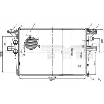 Radiateur, refroidissement du moteur TYC 715-0005