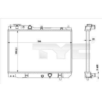 Radiateur, refroidissement du moteur TYC 720-0001-R