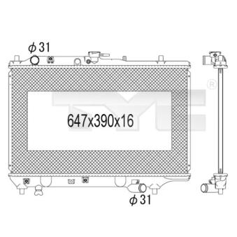 Radiateur, refroidissement du moteur TYC 720-1007