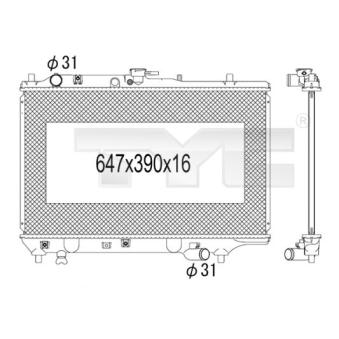 Radiateur, refroidissement du moteur TYC 720-1009