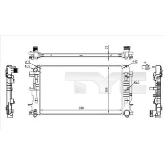 Radiateur, refroidissement du moteur TYC OEM 2E0121253A