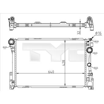 Radiateur, refroidissement du moteur TYC 721-0015