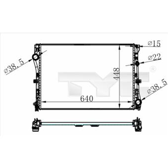 Radiateur, refroidissement du moteur TYC 721-0021