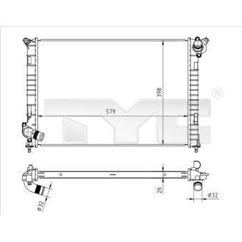 Radiateur, refroidissement du moteur TYC OEM 7509714 Radiateur, refroidissement du moteur TYC OEM 7509714