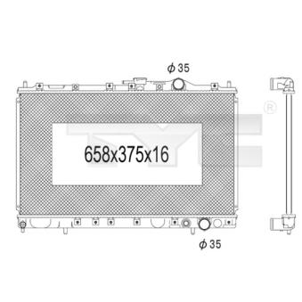 Radiateur, refroidissement du moteur TYC 723-1002