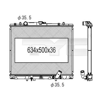 Radiateur, refroidissement du moteur TYC OEM MR571147