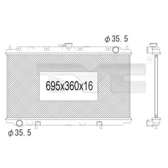 Radiateur, refroidissement du moteur TYC OEM 214102F000
