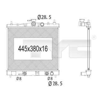 Radiateur, refroidissement du moteur TYC OEM 21460AX200
