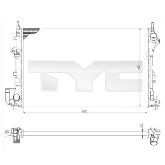 Radiateur, refroidissement du moteur TYC OEM 1300244