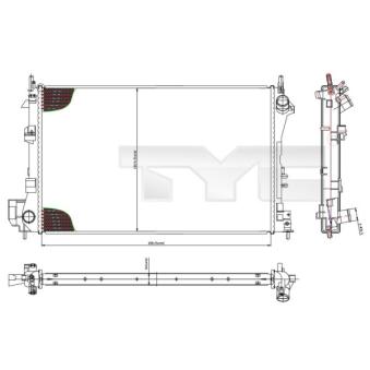 Radiateur, refroidissement du moteur TYC OEM 51770410
