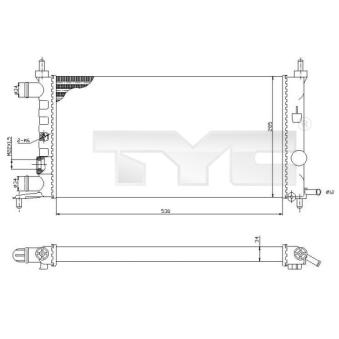 Radiateur, refroidissement du moteur TYC OEM 90531547