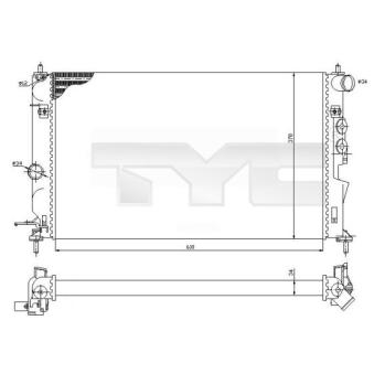 Radiateur, refroidissement du moteur TYC OEM 1300185