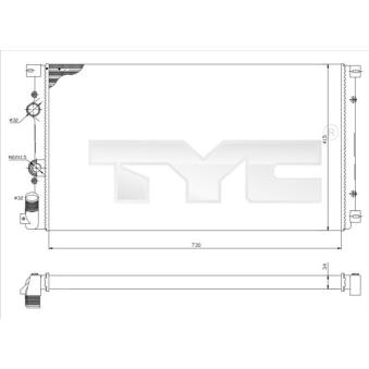 Radiateur, refroidissement du moteur TYC OEM 2140000QAM