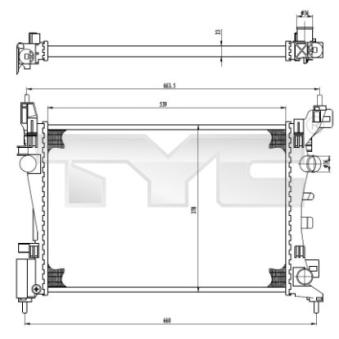 Radiateur, refroidissement du moteur TYC OEM 1300340