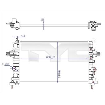 Radiateur, refroidissement du moteur TYC OEM 13145211