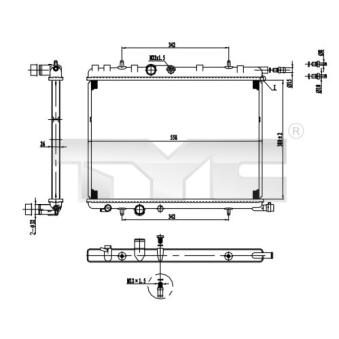 Radiateur, refroidissement du moteur TYC OEM 133038 Radiateur, refroidissement du moteur TYC OEM 133038