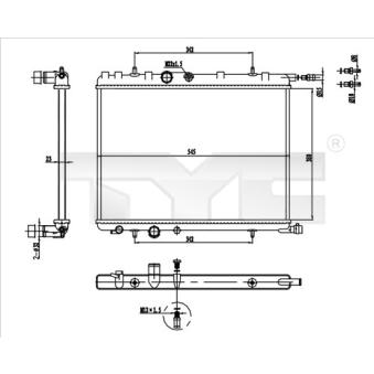 Radiateur, refroidissement du moteur TYC OEM 133038 Radiateur, refroidissement du moteur TYC OEM 133038