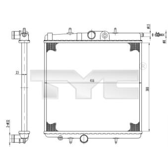 Radiateur, refroidissement du moteur TYC OEM 133324