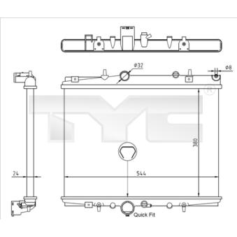 Radiateur, refroidissement du moteur TYC OEM 1331FS