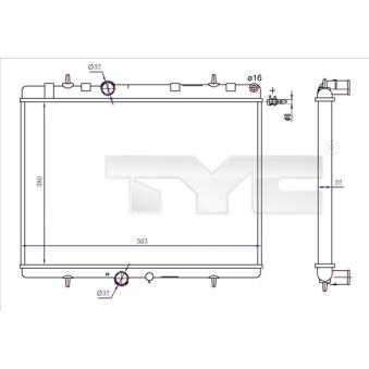 Radiateur, refroidissement du moteur TYC [726-0020-R]