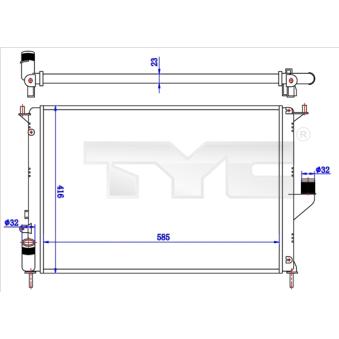 Radiateur, refroidissement du moteur TYC OEM 8200735039