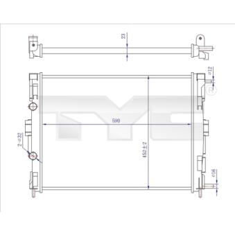 Radiateur, refroidissement du moteur TYC OEM 8200115541