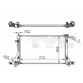 Radiateur, refroidissement du moteur TYC OEM 2141000Q0G