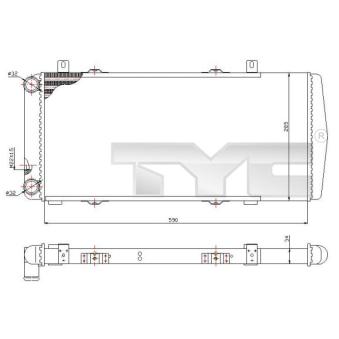 Radiateur, refroidissement du moteur TYC OEM 6U0121253