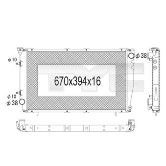 Radiateur, refroidissement du moteur TYC OEM 45199AC210