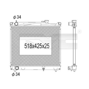 Radiateur, refroidissement du moteur TYC OEM 1770077E20