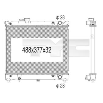 Radiateur, refroidissement du moteur TYC OEM 1770060A00