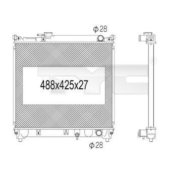 Radiateur, refroidissement du moteur TYC [735-1007]