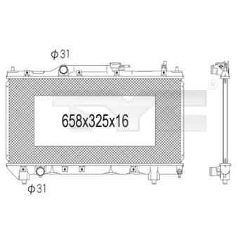 Radiateur, refroidissement du moteur TYC OEM 1640002270