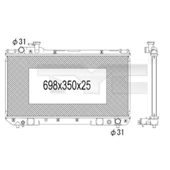 Radiateur, refroidissement du moteur TYC OEM 164007A110