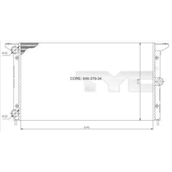 Radiateur, refroidissement du moteur TYC 737-0014 pour DODGE NITRO 1.9 TDI - 110cv