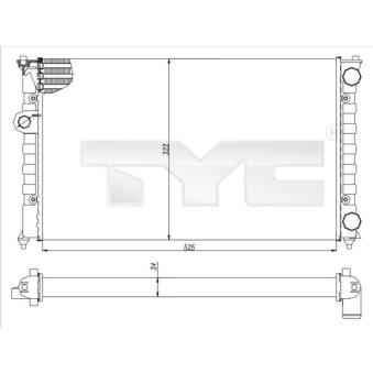 Radiateur, refroidissement du moteur TYC OEM 1H0121253R