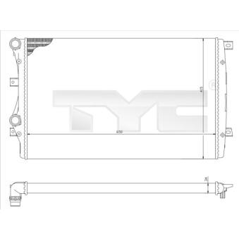 Radiateur, refroidissement du moteur TYC OEM 1K0121251AA