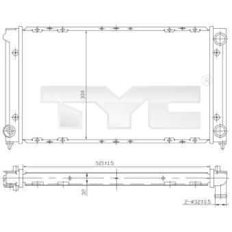 Radiateur, refroidissement du moteur TYC OEM 353121253AC