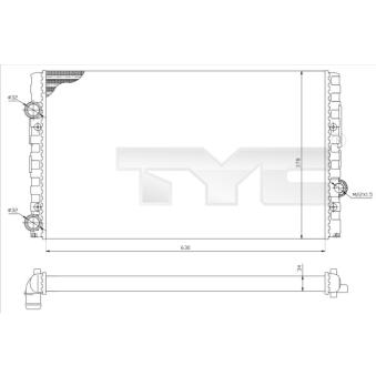 Radiateur, refroidissement du moteur TYC OEM 1H0121253BL
