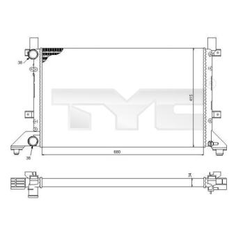 Radiateur, refroidissement du moteur TYC OEM 2D0121253