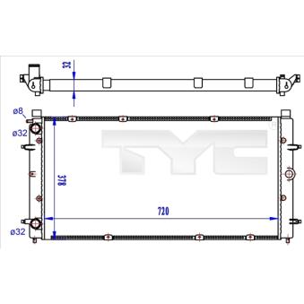 Radiateur, refroidissement du moteur TYC OEM 701121253E