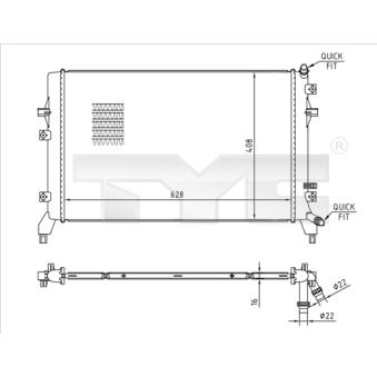 Radiateur, refroidissement du moteur TYC OEM 1K0121251CM