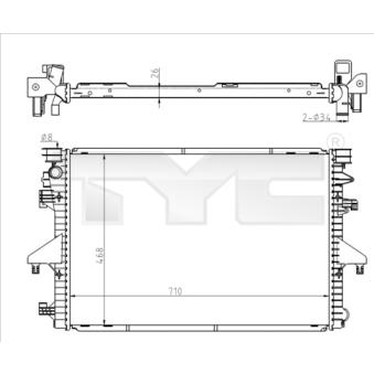 Radiateur, refroidissement du moteur TYC OEM 7E0121253A
