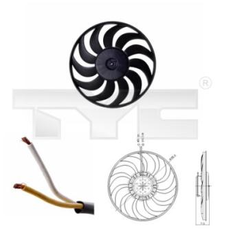 Ventilateur, refroidissement du moteur TYC OEM 8E0959455A