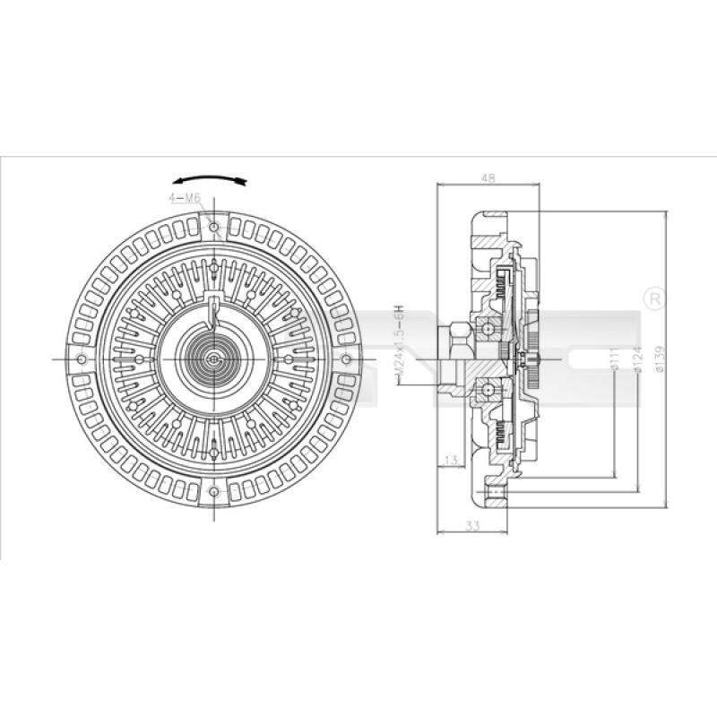 Embrayage, ventilateur de radiateur TYC 802-0060 - Visuel 1